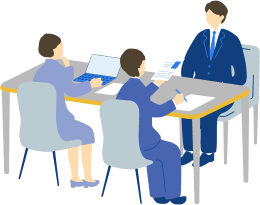 面談中の人物たちのイラスト